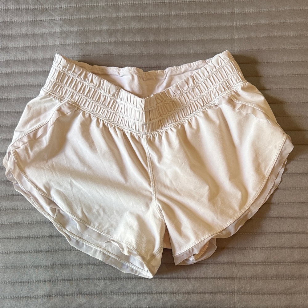 lululemon athletica White Smocked-Waist Athletic Shorts